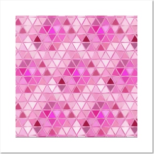 Pink Stained Glass Roses Floral Posters and Art
